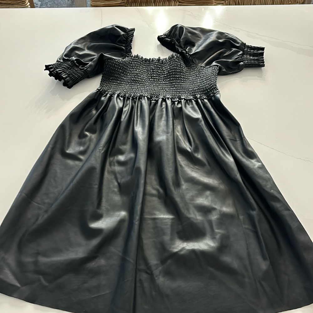 Faux leather dress